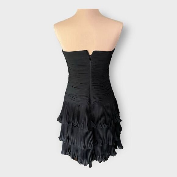 WHBM Women’s Strapless Ruched Bodice Pleated Bottom Cocktail Dress 4 Black - Picture 9 of 9